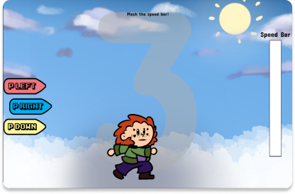 One of five mini-game from the project. It shows a character running.