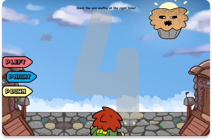 One of five mini-game from the project. It shows a character shooting at a muffen.