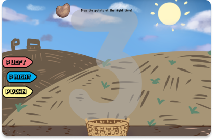 One of five mini-game from the project. It shows a potato dropping into a basket.