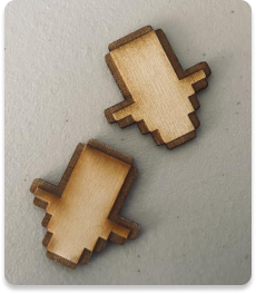 A laser cutted stick item.